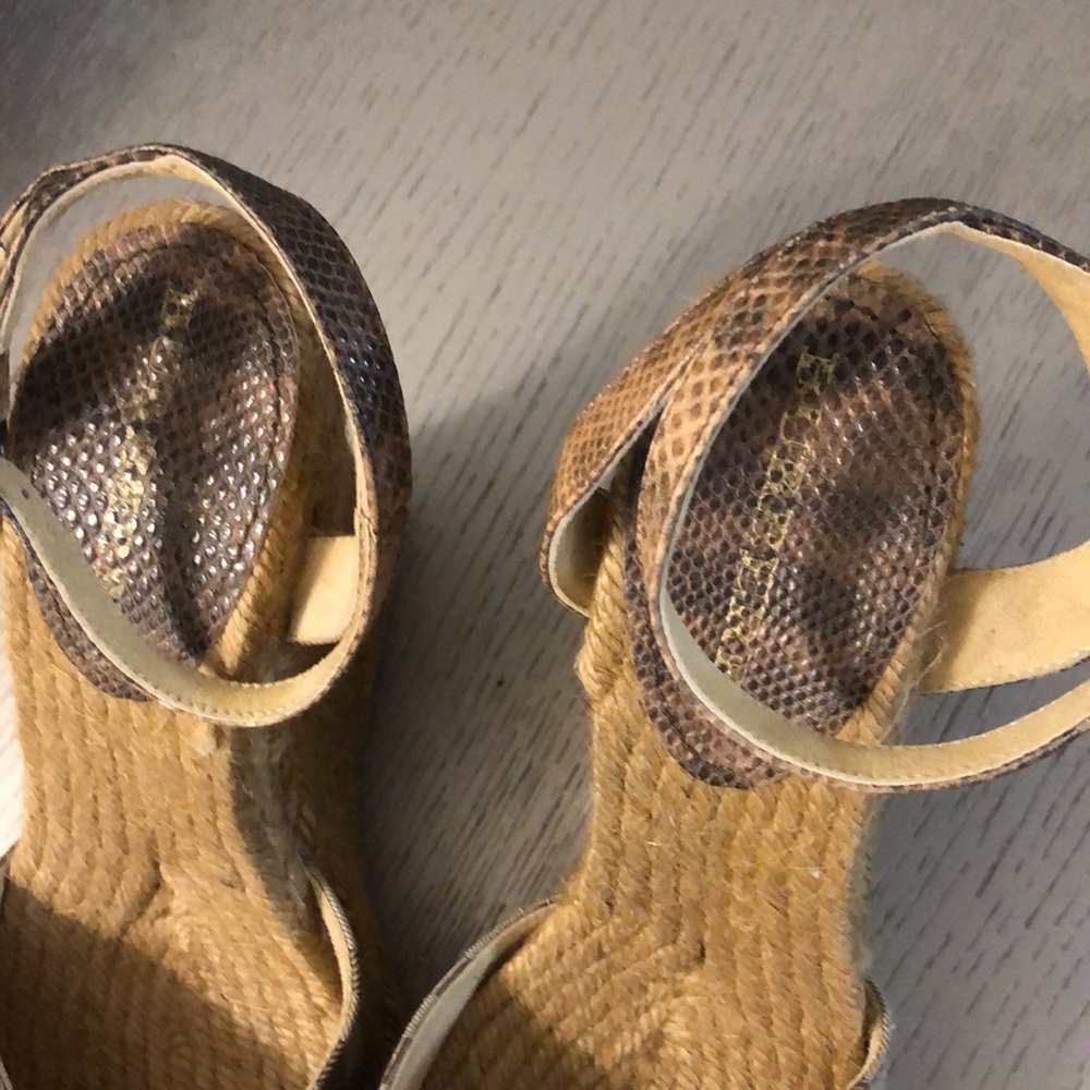 BURBERRY Plaid Espadrille Wedge Sandals Size 7 - Picture 8 of 16